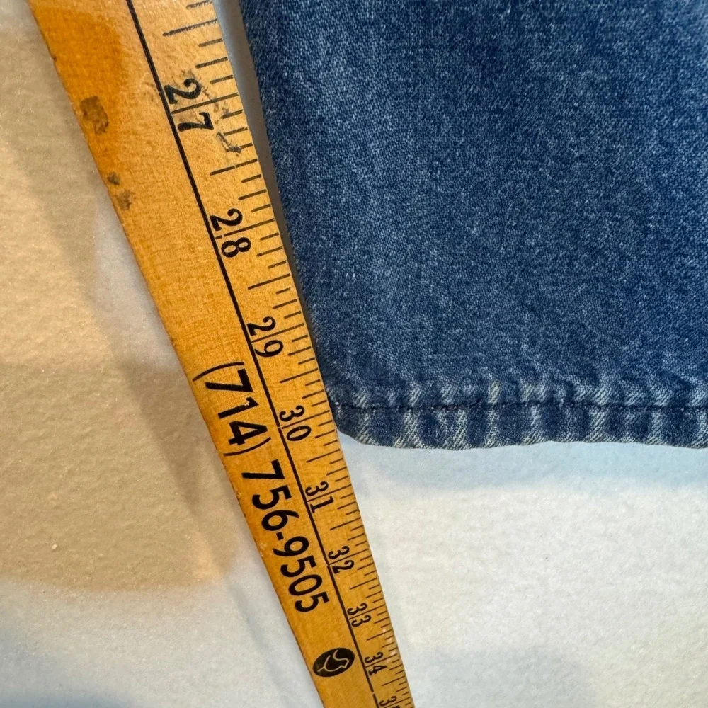 Vintage Carhartt Mens Denim Bib Overalls Indigo Blue Carpenter Workwear 48x30